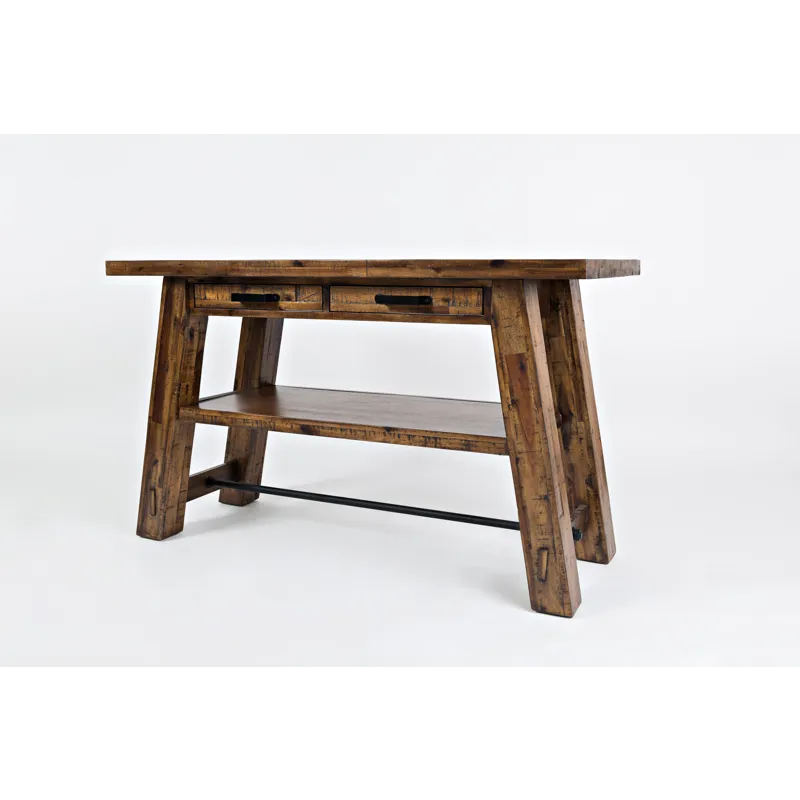 Cannon Valley Distressed Industrial Trestle 50\" Sofa Table