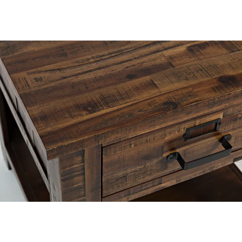 Cannon Valley Distressed Industrial End Table