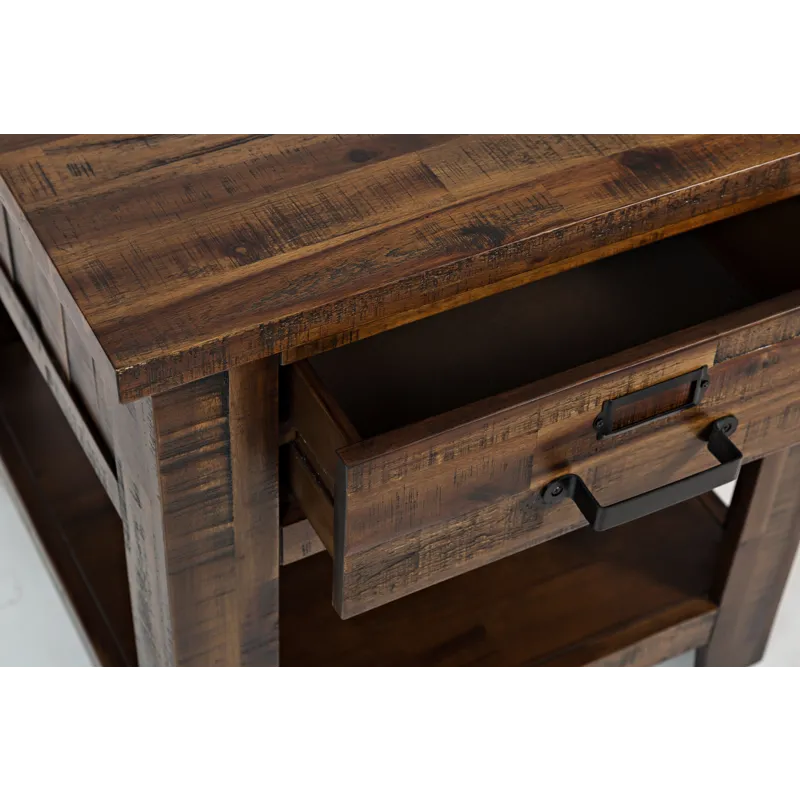 Cannon Valley Distressed Industrial End Table