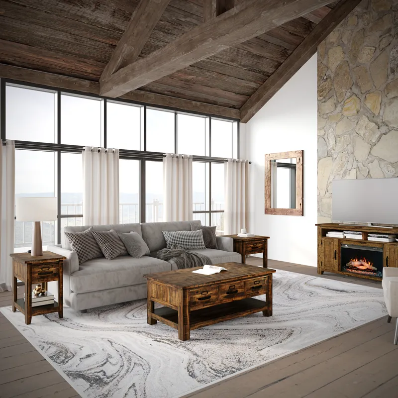 Cannon Valley Distressed Industrial End Table