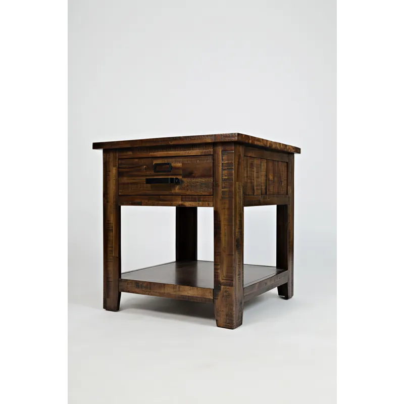 Cannon Valley Distressed Industrial End Table