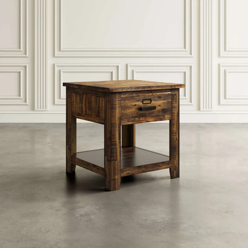 Cannon Valley Rustic Modern Three Piece Living Room Coffee, End Table And Side Table Set