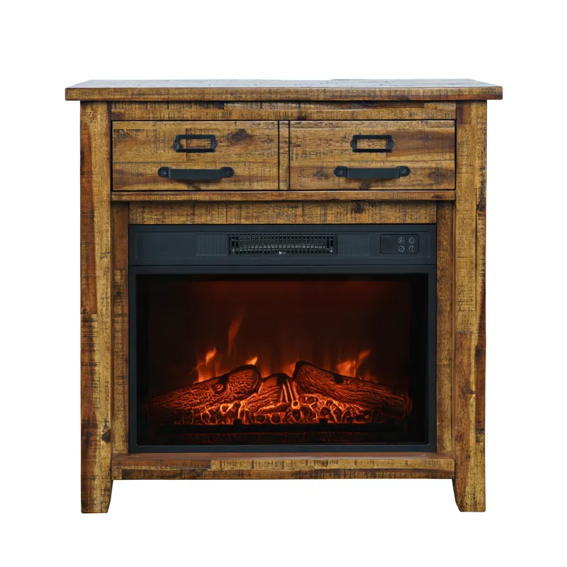 Cannon Valley Industrial Modern 32\" Electric Fireplace Console TV Stand