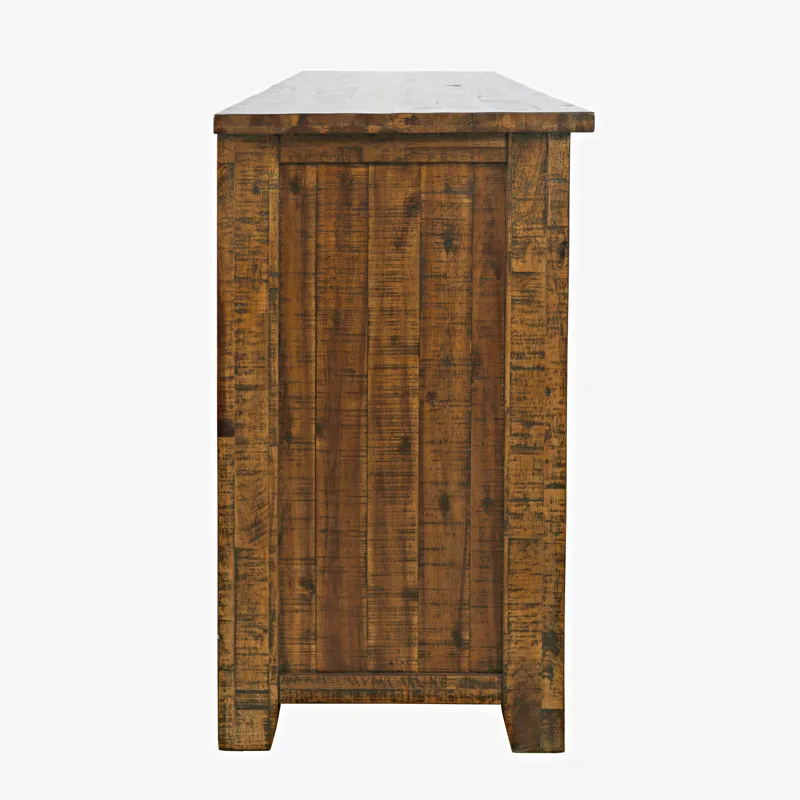 Cannon Valley Industrial Modern 60\" Storage Console TV Stand With Electric Fireplace