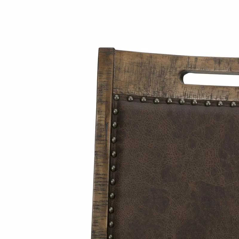 Cannon Valley Distressed Industrial Upholstered Back Dining Chair With Nailhead Trim(Set Of 2)