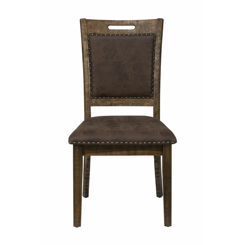 Cannon Valley Distressed Industrial Upholstered Back Dining Chair With Nailhead Trim(Set Of 2)