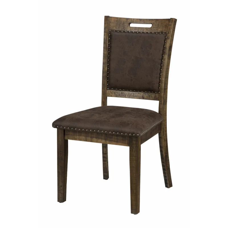 Cannon Valley Distressed Industrial Upholstered Back Dining Chair With Nailhead Trim(Set Of 2)