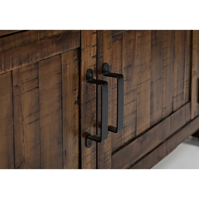 Cannon Valley Distressed Industrial 72\" Distressed Dining Table With Storage Base And Adjustable He