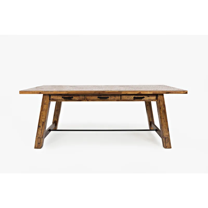 Cannon Valley Distressed Industrial 82\" Trestle Dining Table