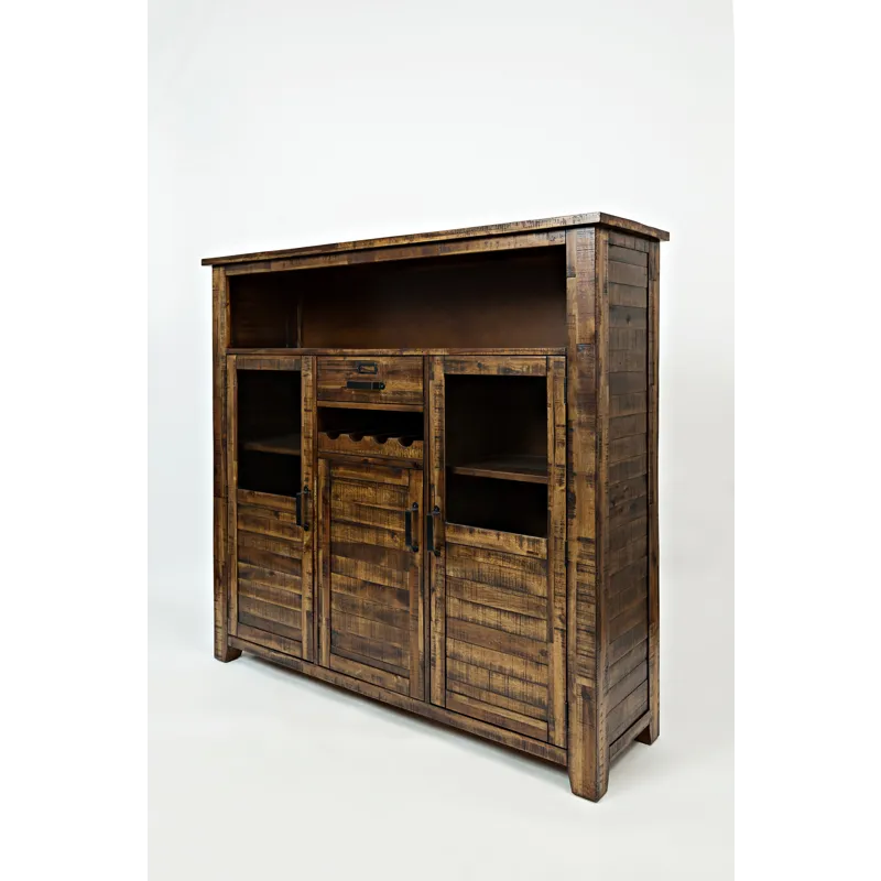 Cannon Valley Distressed Industrial Wine Cabinet