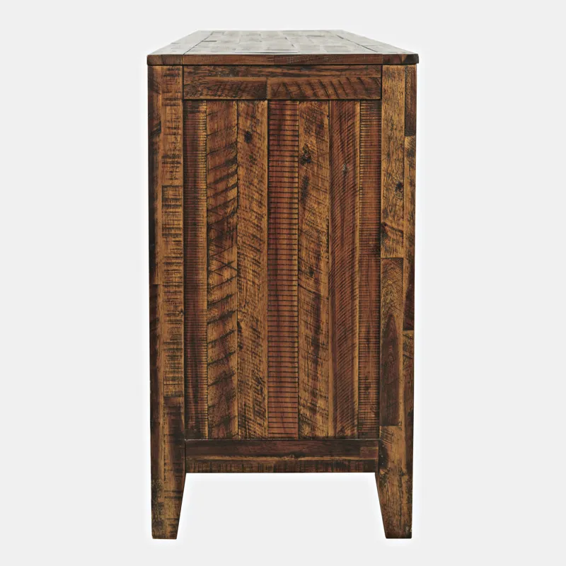 Painted Canyon Rustic 60\" Storage Console TV Stand With Electric Fireplace