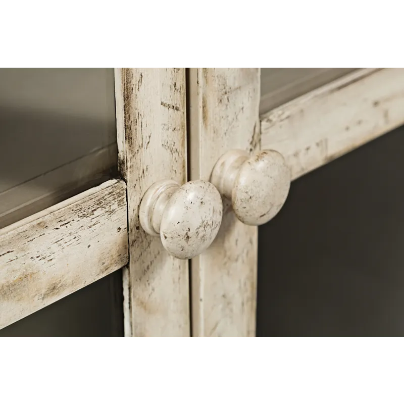 Rustic Shores 32\" Coastal Distressed Acacia Two-Door Accent Cabinet