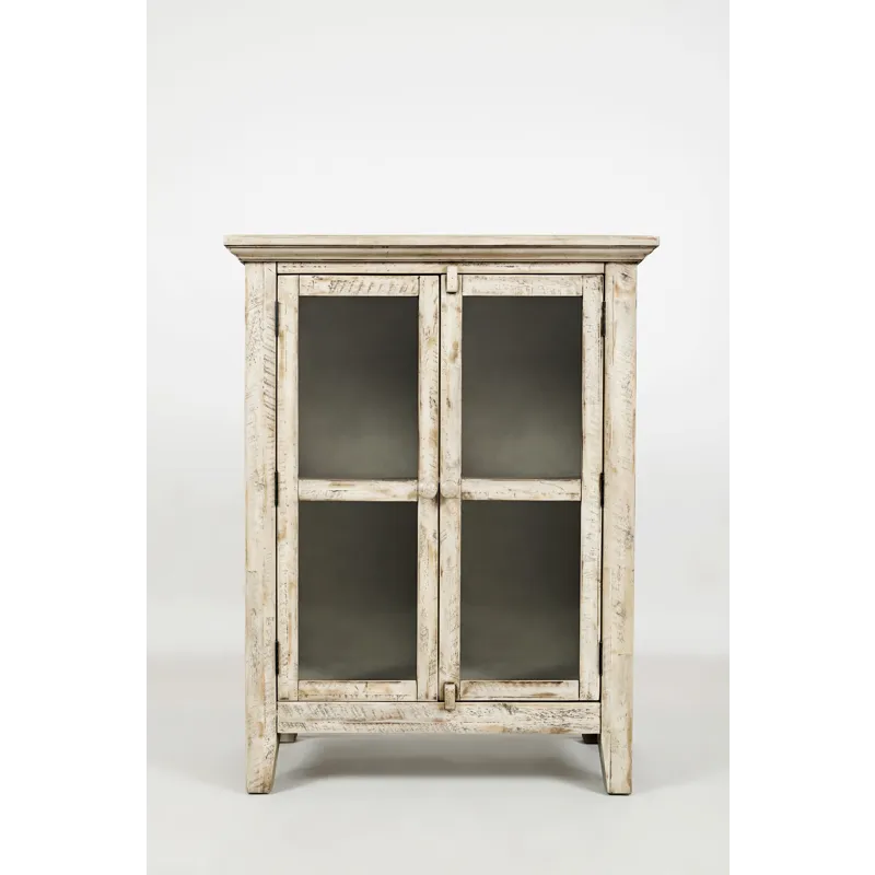 Rustic Shores 32\" Coastal Distressed Acacia Two-Door Accent Cabinet