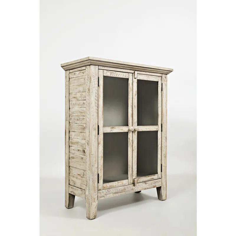 Rustic Shores 32\" Coastal Distressed Acacia Two-Door Accent Cabinet