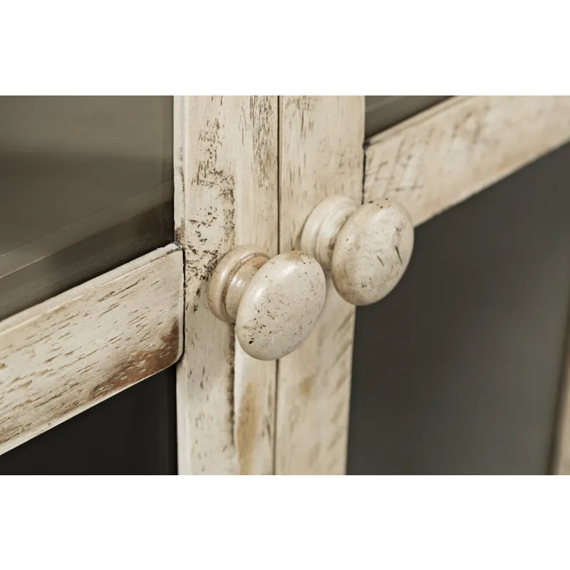 Rustic Shores 48\" Coastal Distressed Acacia Four-Door Accent Cabinet