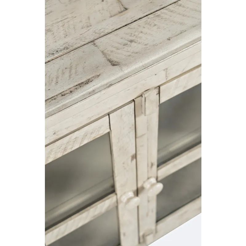 Rustic Shores 70\" Coastal Distressed Acacia Six-Door Sideboard Cabinet