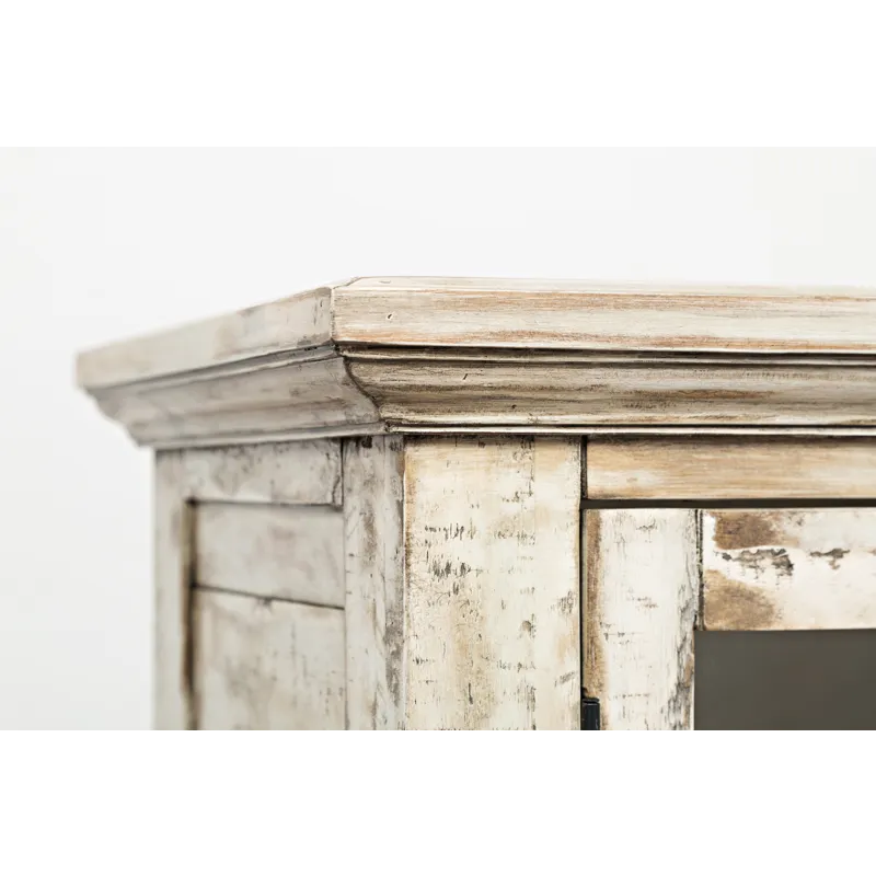 Rustic Shores 70\" Coastal Distressed Acacia Six-Door Accent Cabinet