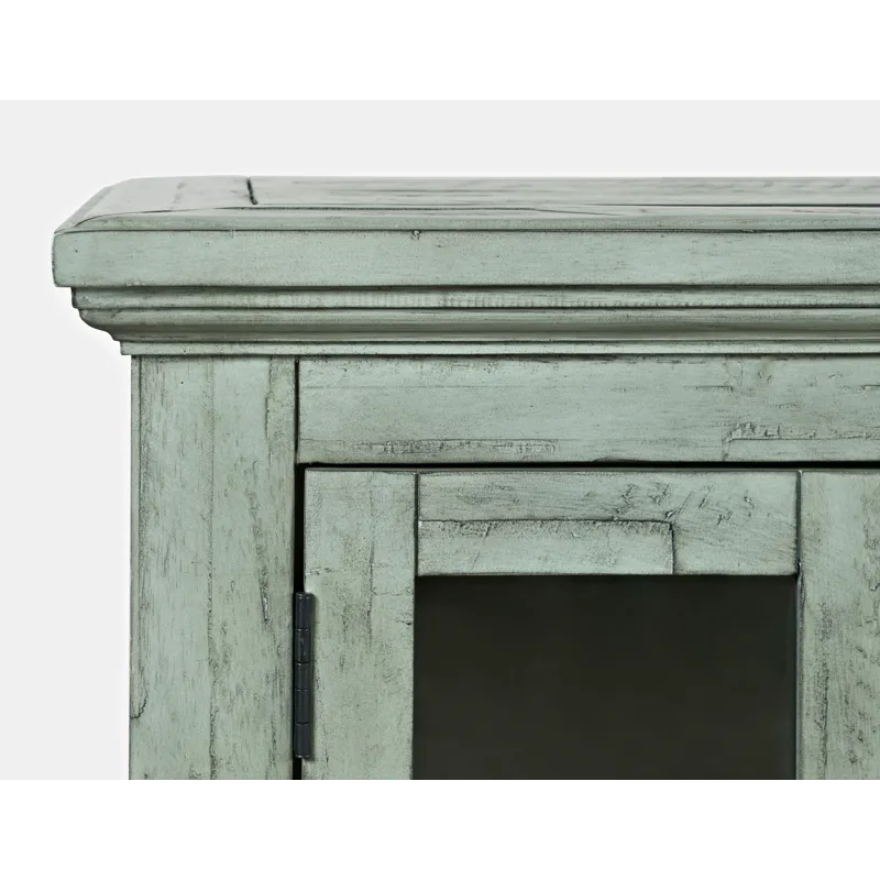 Rustic Shores 70\" Coastal Distressed Acacia Six-Door Sideboard Cabinet