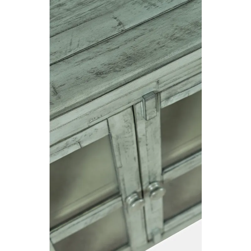 Rustic Shores 70\" Coastal Distressed Acacia Six-Door Sideboard Cabinet