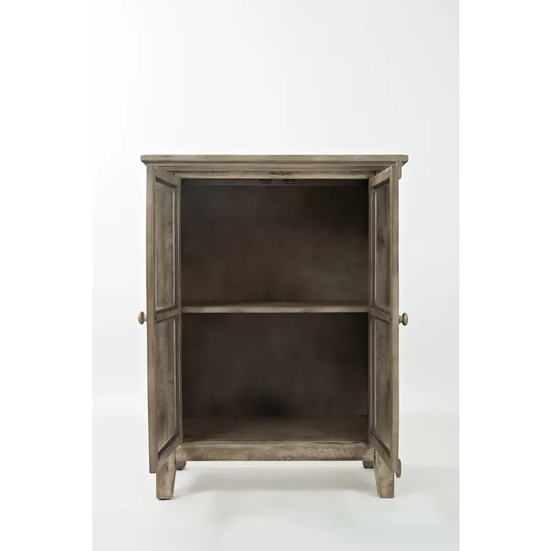 Rustic Shores 32\" Coastal Distressed Acacia Two-Door Accent Cabinet