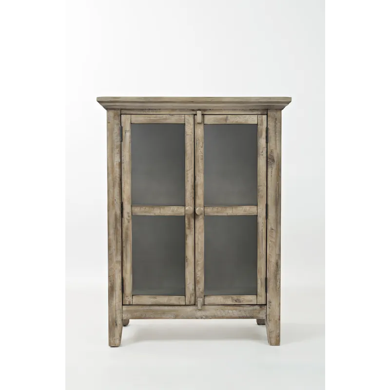 Rustic Shores 32\" Coastal Distressed Acacia Two-Door Accent Cabinet