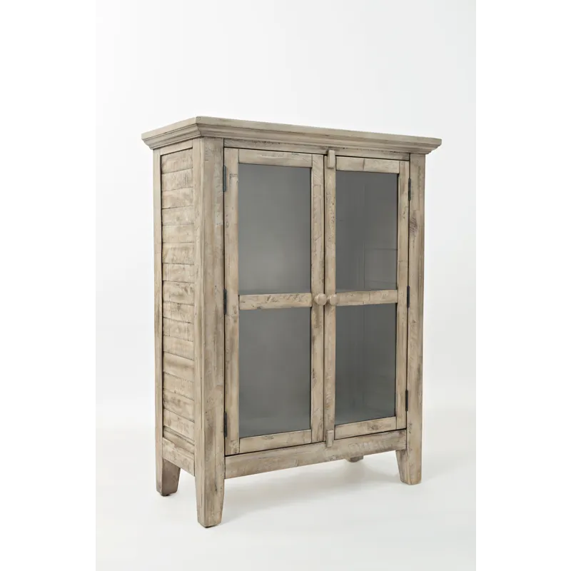 Rustic Shores 32\" Coastal Distressed Acacia Two-Door Accent Cabinet