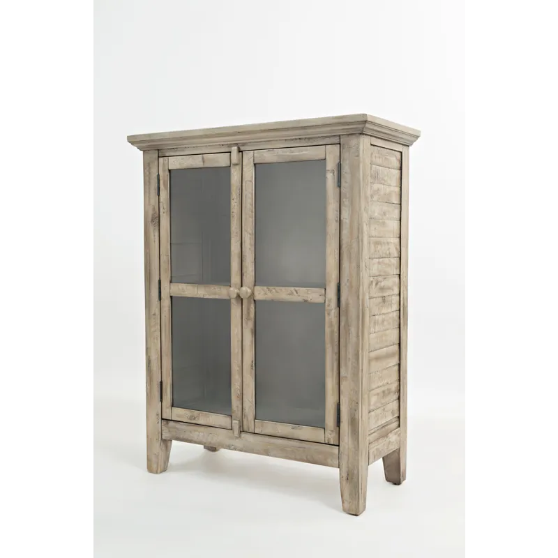 Rustic Shores 32\" Coastal Distressed Acacia Two-Door Accent Cabinet