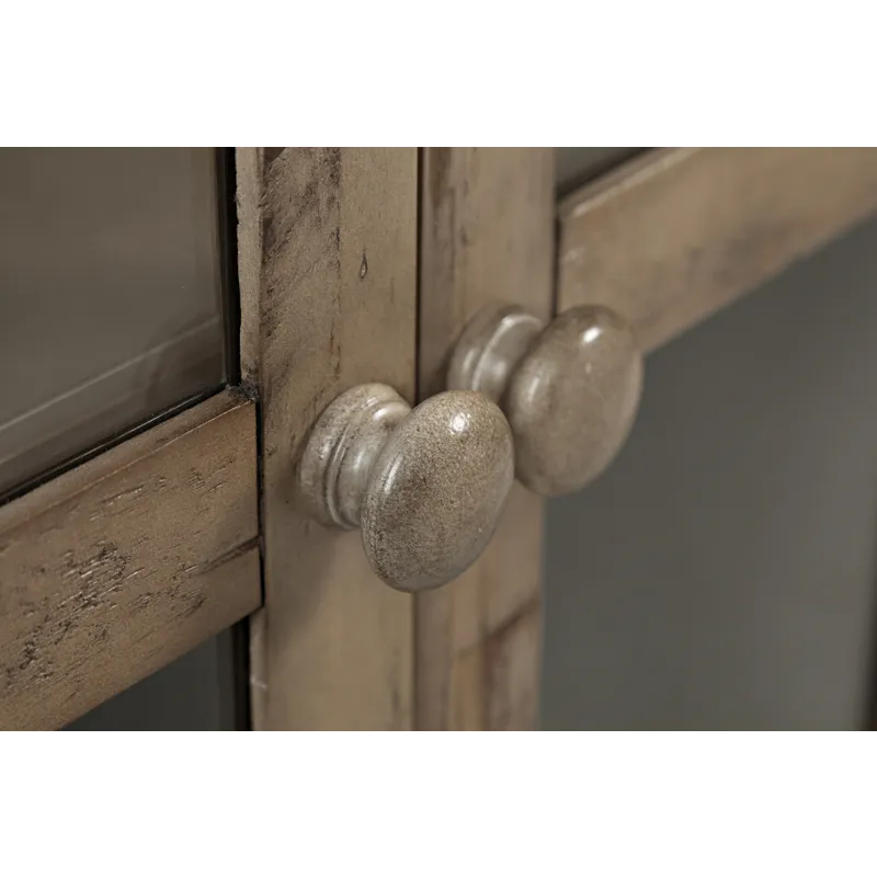 Rustic Shores 48\" Coastal Distressed Acacia Four-Door Accent Cabinet