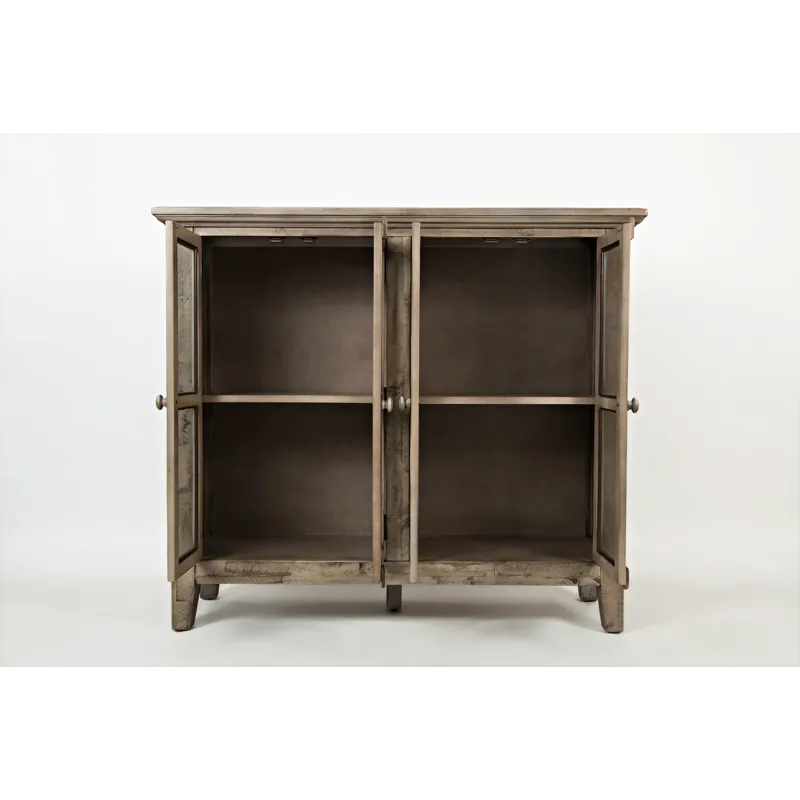 Rustic Shores 48\" Coastal Distressed Acacia Four-Door Accent Cabinet