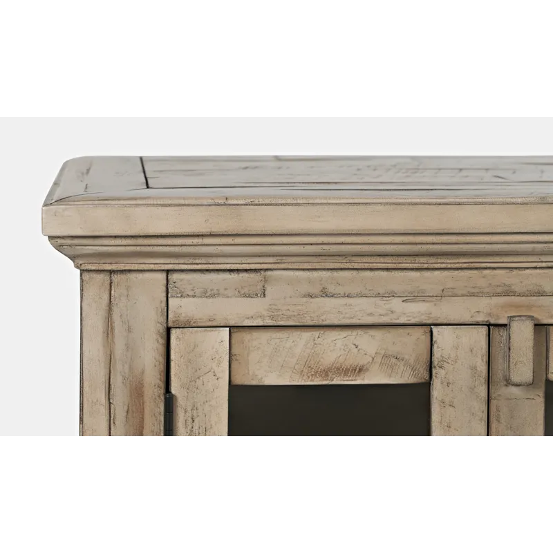 Rustic Shores 70\" Coastal Distressed Acacia Six-Door Sideboard Cabinet