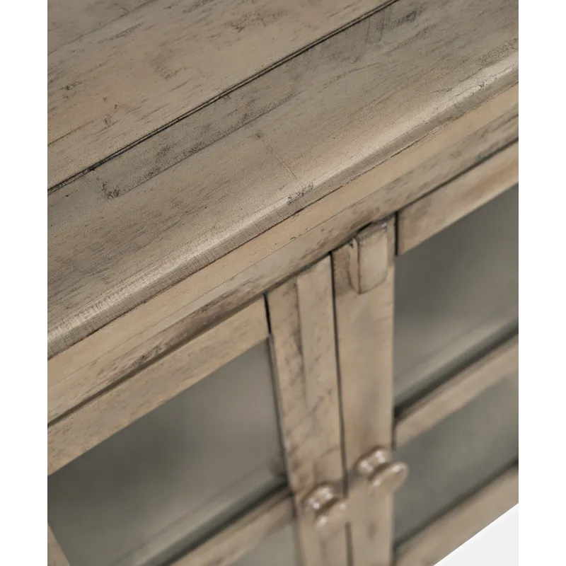 Rustic Shores 70\" Coastal Distressed Acacia Six-Door Sideboard Cabinet