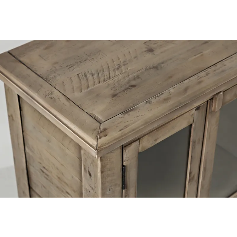 Rustic Shores 70\" Coastal Distressed Acacia Six-Door Accent Cabinet