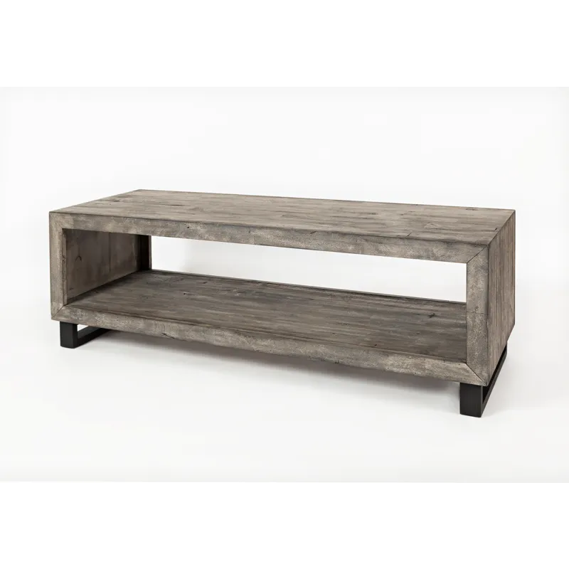 Mulholland Drive 56\" Modern Distressed Solid Wood Coffee Table
