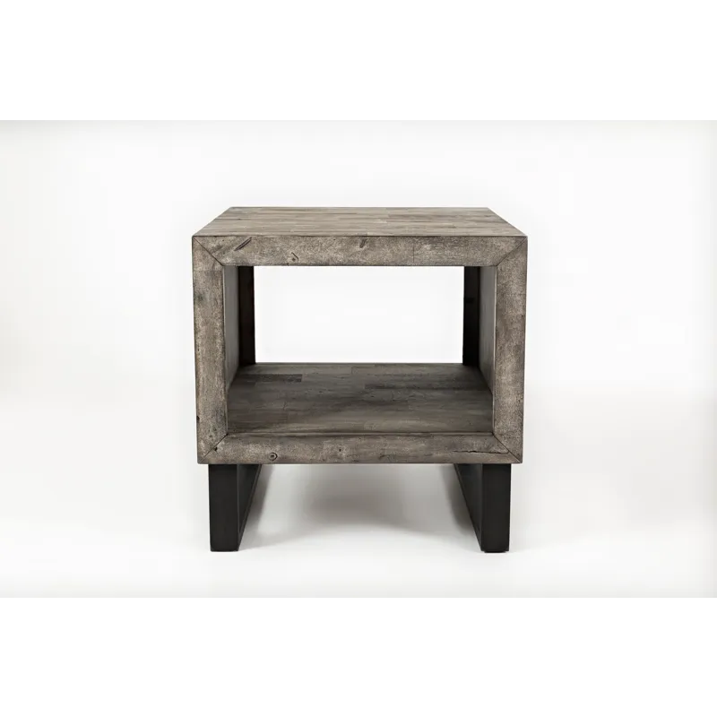 Mulholland Drive Modern Distressed Solid Wood End Table