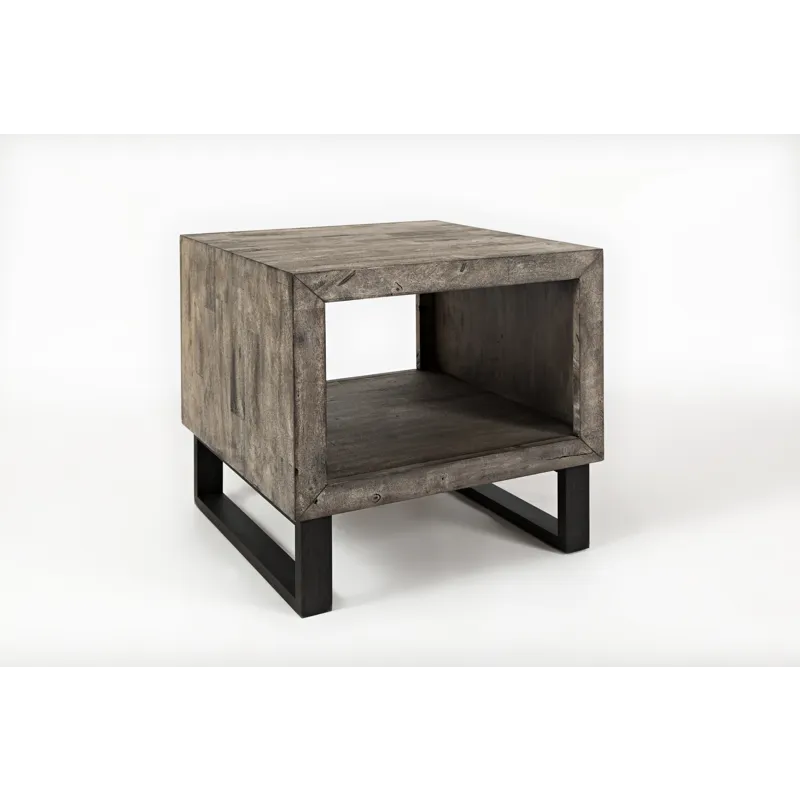 Mulholland Drive Modern Distressed Solid Wood End Table