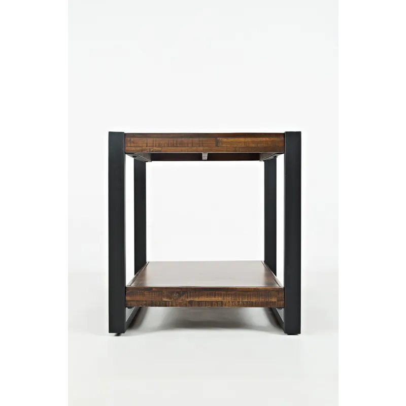Loftworks Modern Industrial Distressed Acacia End Table