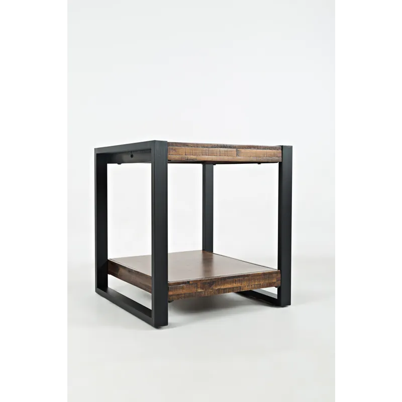 Loftworks Modern Industrial Distressed Acacia End Table