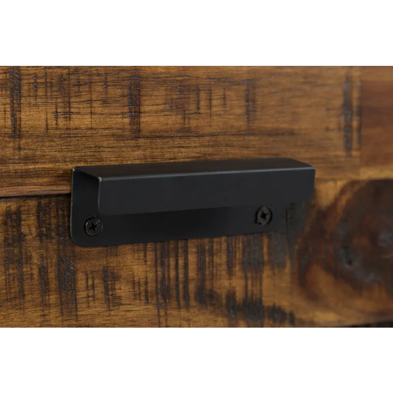 Loftworks 54\" Modern Industrial Distressed Acacia Desk With Drawers And Storage