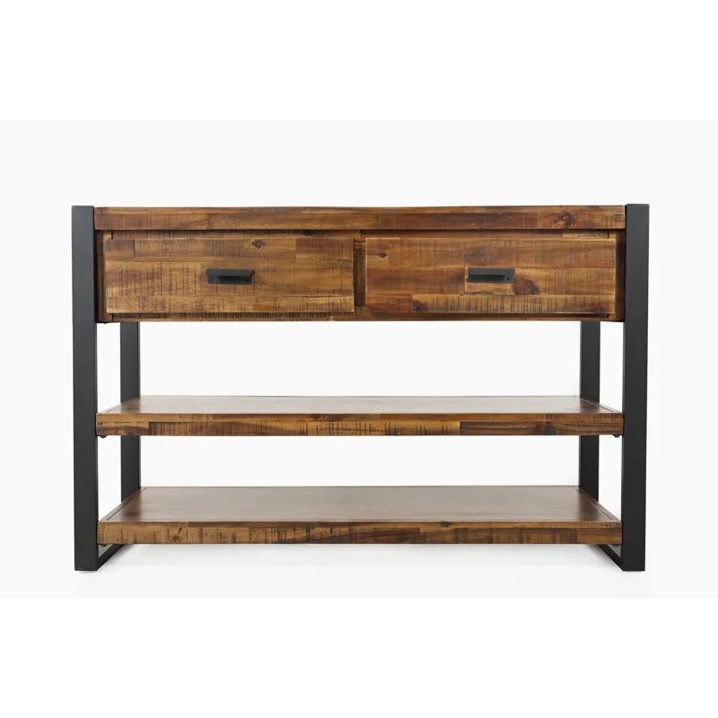 Loftworks Modern Industrial Distressed Acacia 50\" Sofa Table With Drawers