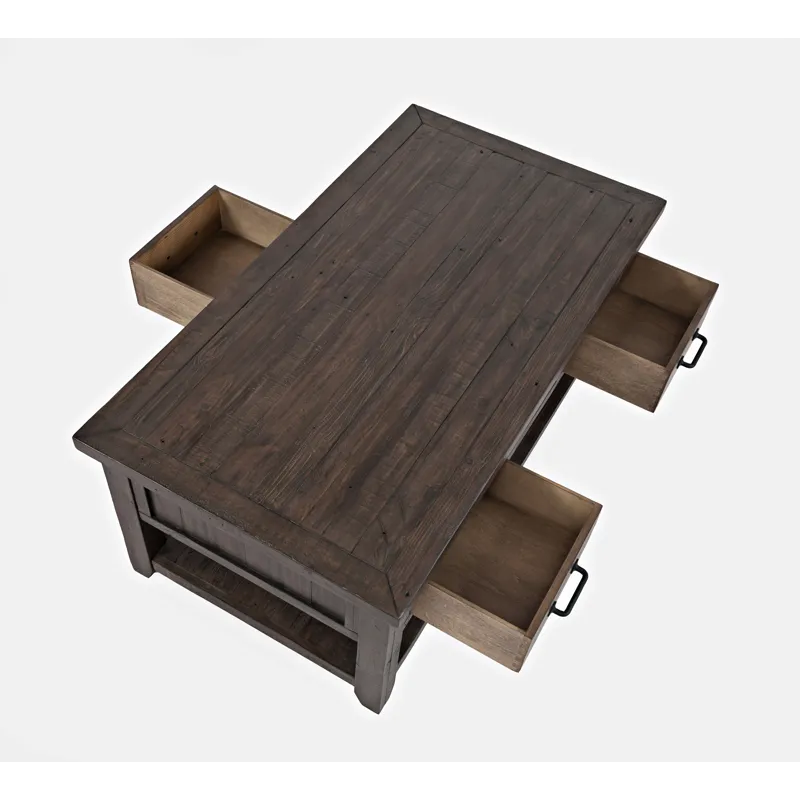Madison County 48\" Rustic Reclaimed Pine Farmhouse Harris 3 Drawer Coffee Table