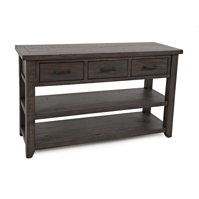 Madison County Rustic Reclaimed Pine Farmhouse Harris 50\" Sofa Console Table