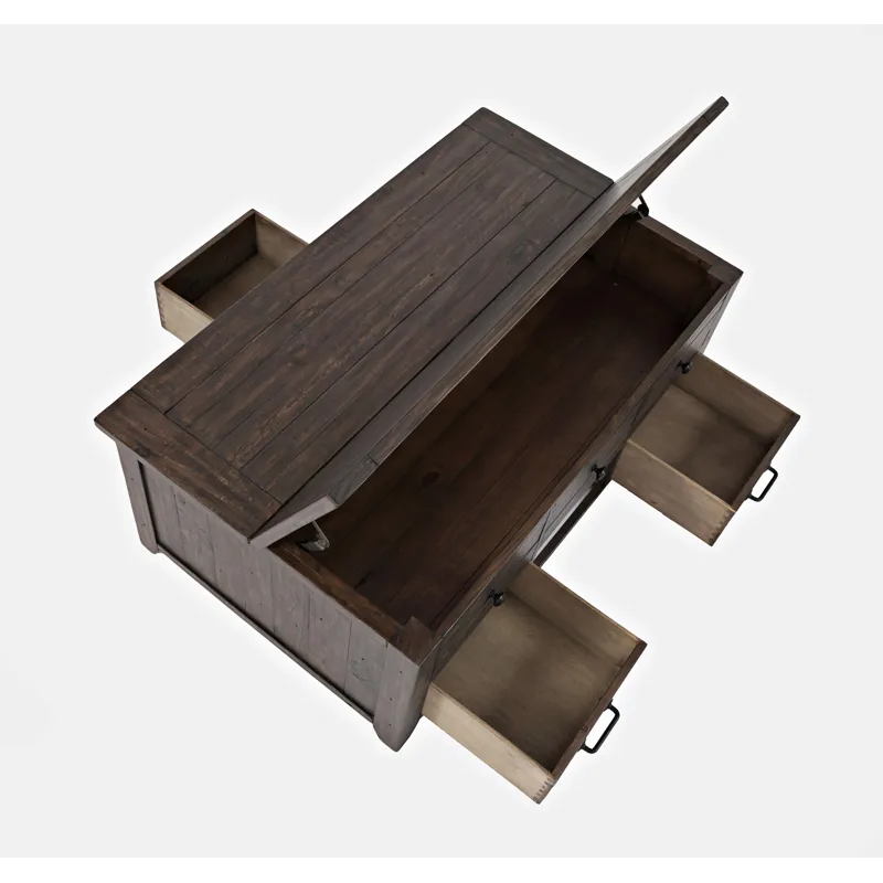 Madison County Rustic Reclaimed Solid Wood 48\" Farmhouse Harris Lift-Top Coffee Table