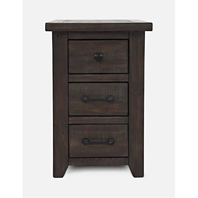 Madison County Rustic Reclaimed Pine Farmhouse Harris USB Charging Chairside Table