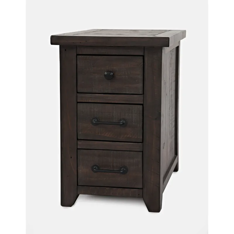 Madison County Rustic Reclaimed Pine Farmhouse Harris USB Charging Chairside Table