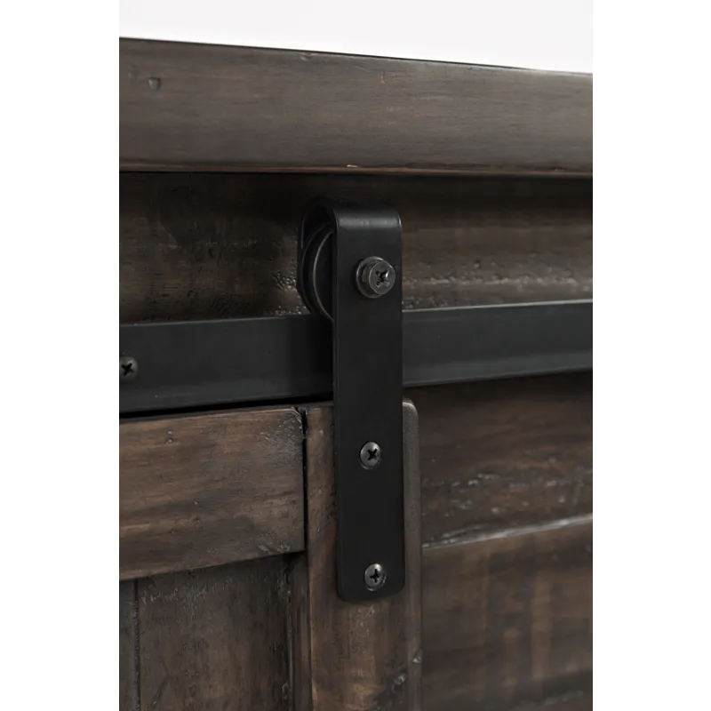 Madison County Rustic Reclaimed Solid Wood Farmhouse 32\" Barn Door Accent Cabinet