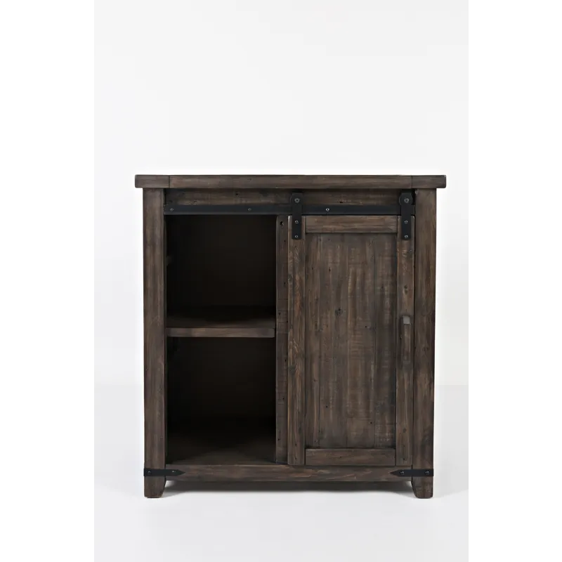 Madison County Rustic Reclaimed Solid Wood Farmhouse 32\" Barn Door Accent Cabinet