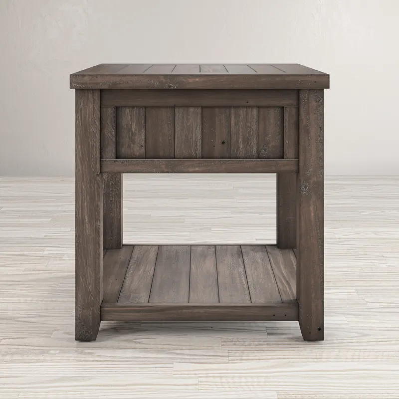 Madison County Rustic Reclaimed Pine Farmhouse End Table