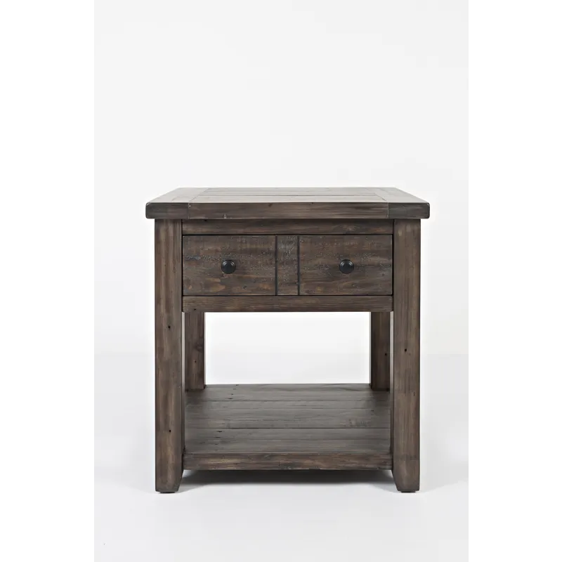 Madison County Rustic Reclaimed Pine Farmhouse End Table