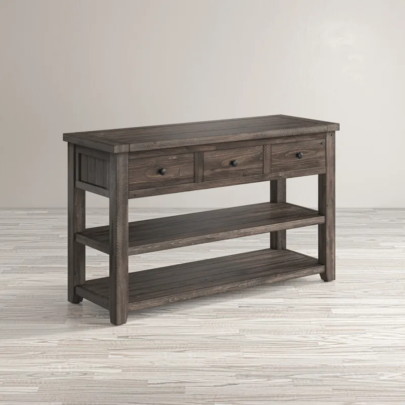 Madison County Rustic Reclaimed Solid Wood Farmhouse Sofa 50\" Sofa Table