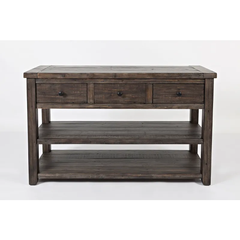 Madison County Rustic Reclaimed Solid Wood Farmhouse Sofa 50\" Sofa Table